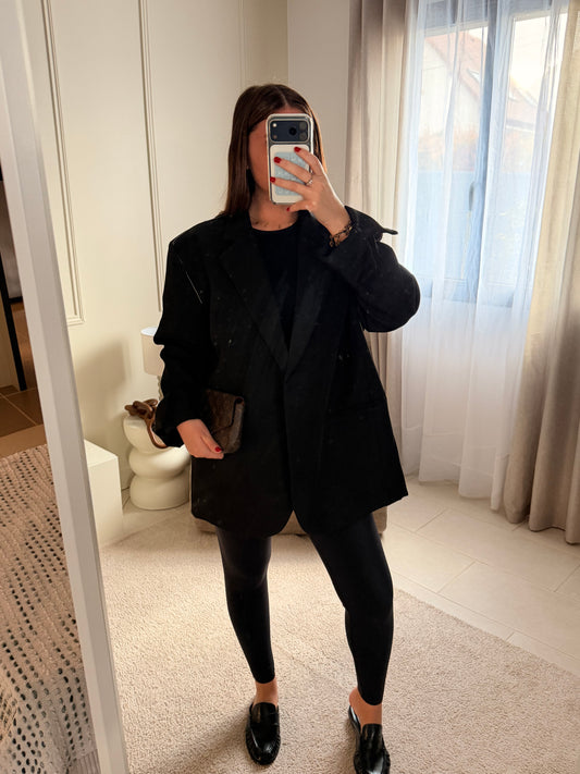 Blazer surpiqué noir